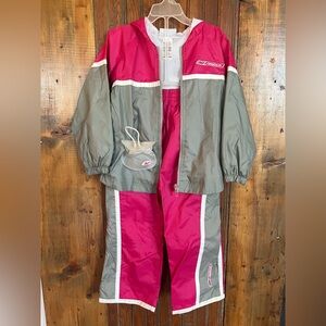Vintage Reebok Hot Pink and Gray Tracksuit Size 4T